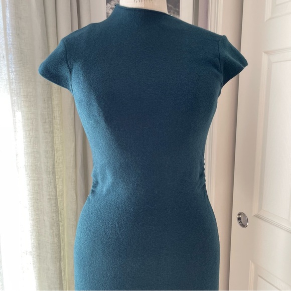 Zara Mock Neck Short Knit Teal Dress Size S - Picture 6 of 11